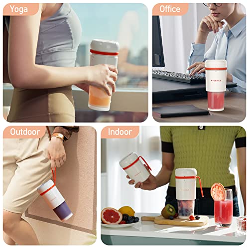 EASEHOLD Portable Blender, Personal Blender for Shakes, Mini Blender USB Magnetic Rechargeable, Travel Juicer Cup with Ultra Sharp 4 Blades, BPA-Free 10.5oz To-Go Fruit Mixer for Office, Sports, Gym