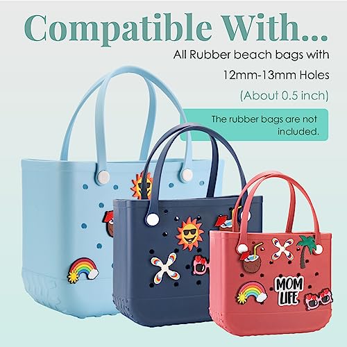 Matalde Rubber Beach Bag Accessories Charms - Windmill Beach Charm Accessories for Rubber Beach Totes with 0.5'' dia Holes Perfect for Summer Vibes