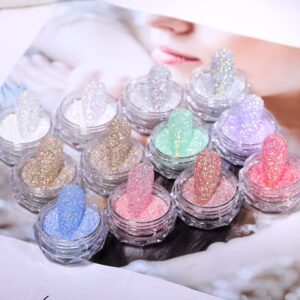 Nail Glitter Powder Sparkle Holographic Sequins Flakes Ice Queen Mermaid Nail Art Crystal Diamond Powder Dust for Women Girls Nail Art Decoration/Face/Body/DIY Crafting (01)