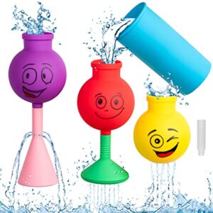 bath toys for toddlers 1-3, popular toddler bath toys age 3-4-5 with 3 unique water sprinkling patterns, includes beaker, tube & sprinklers - baby silicone suction toys & kids bubble bath -patented-