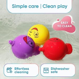 Bath Toys for Toddlers 1-3, Popular Toddler Bath Toys Age 3-4-5 with 3 Unique Water Sprinkling Patterns, Includes Beaker, Tube & Sprinklers - Baby Silicone Suction Toys & Kids Bubble Bath -Patented-