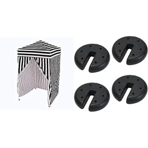 impact 4'x4' pop up changing dressing room, black and white & quik shade set of 4 heavy duty weight plates for securing instant and pop-up canopies and tents