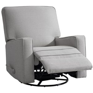 KIMOHOME Swivel Recliner Chairs Nursery Glider Rocking Recliner Chair, Upholstered Seating Glider Rocker, Modern Lounge Chair for Living Room,Bedroom(Gray)