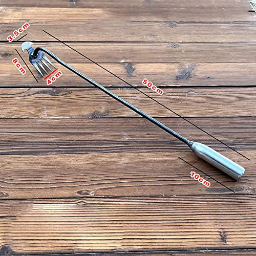 Sdueksi Uprooting Weeding Tool, 2023 New Weeding Artifact Uprooting Weeding Tool, Garden Weeding Tools with 4 Teeth Dual, Best Weeder Tool for Garden Stand Up (20in Iron)