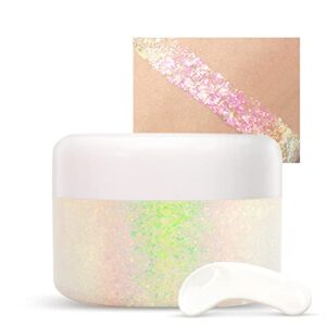 holographic body glitter gel for body face hair lip makeup, sparkling glitter long-lasting waterproof liquid sequins for women girls perfect for music festival halloween concerts art party(02)