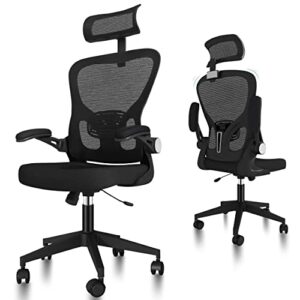 mazqetih ergonomic office chair lumbar support, office desk chair ergonomic big and tall, mesh office chair comfortable for home bedroom executive work study