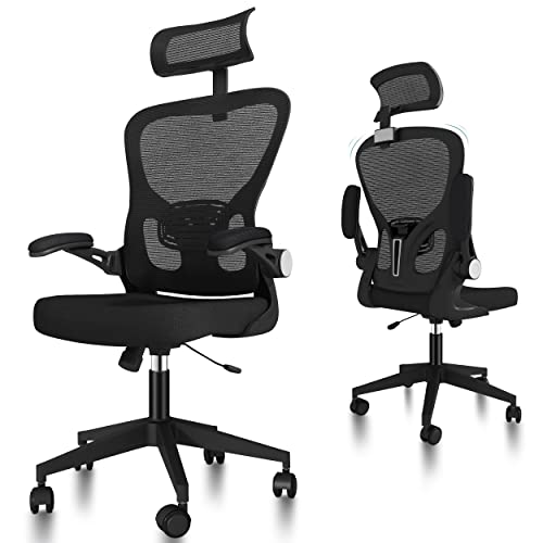 Mazqetih Ergonomic Office Chair Lumbar Support, Office Desk Chair Ergonomic Big and Tall, Mesh Office Chair Comfortable for Home Bedroom Executive Work Study