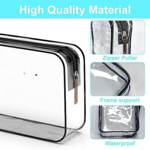 pasanba Bogg Bag Insert Pouch with Zipper, Waterproof Clear Inner Bogg Bag Accessories for Bag Organizer Storage, Transparent Comestic Travel Bag for Toiletries，Set of 2