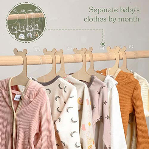 AYFFDIYI Baby Clothes Dividers,7PCS Acrylic Closet dividers Hanger separators,Baby Clothes dividers for Closet from Newborn to 24 Months,Clothes Hanging Organizers