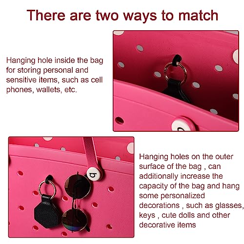 3pcs Keychain Hanger for Bogg Bag, Plastic Hooks Compatible with Bogg Bag Accessories for Bogg Bags Suitable for Charms Tassel Keychains (Black)