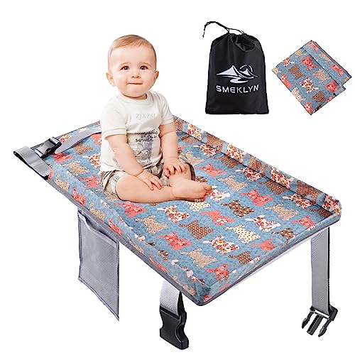 SMEKLYN Toddler Airplane Travel Bed, Airplane Seat Extender Footrest for Kids, Portable Baby Travel Essentials for Flying, Kids Foot Leg Rest Hammock Cot for Flights