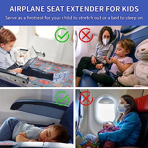 SMEKLYN Toddler Airplane Travel Bed, Airplane Seat Extender Footrest for Kids, Portable Baby Travel Essentials for Flying, Kids Foot Leg Rest Hammock Cot for Flights