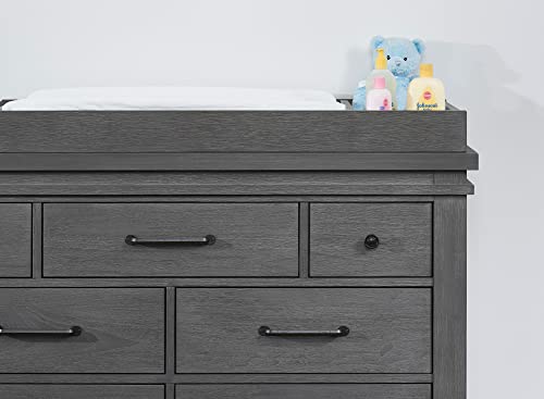 Soho Baby 43065210 Hampton Premium Changing Topper for 7-Drawer Dresser, Wire Brush Canyon Gray Finish