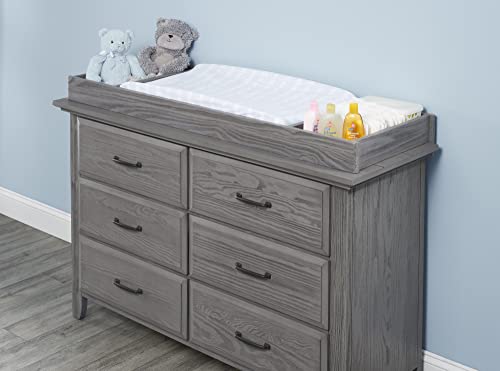 Soho Baby 44065530 Chandler Premium Changing Topper for 6-Drawer Dresser, Wire Brush Graphite Gray Finish