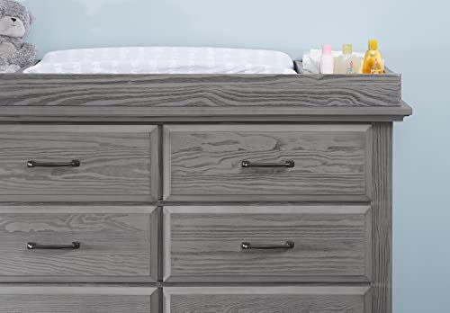 Soho Baby 44065530 Chandler Premium Changing Topper for 6-Drawer Dresser, Wire Brush Graphite Gray Finish