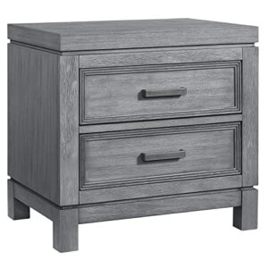 soho baby 40022520 manchester premium soft closing 2-drawer nightstand, wire brush rustic gray finish