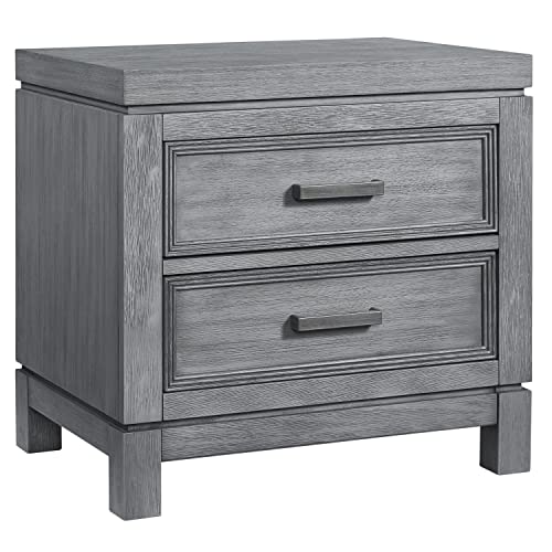 Soho Baby 40022520 Manchester Premium Soft Closing 2-Drawer Nightstand, Wire Brush Rustic Gray Finish