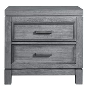 Soho Baby 40022520 Manchester Premium Soft Closing 2-Drawer Nightstand, Wire Brush Rustic Gray Finish