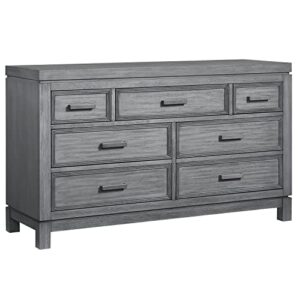 soho baby 40037520 manchester premium soft closing 7-drawer dresser, wire brush rustic gray finish