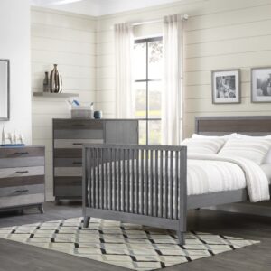 Soho Baby 48088570 Cascade Crib to Full-Size Bed Conversion Kit, Wire Brush Multi-Tone Gray Finish, GreenGuard Gold Certified