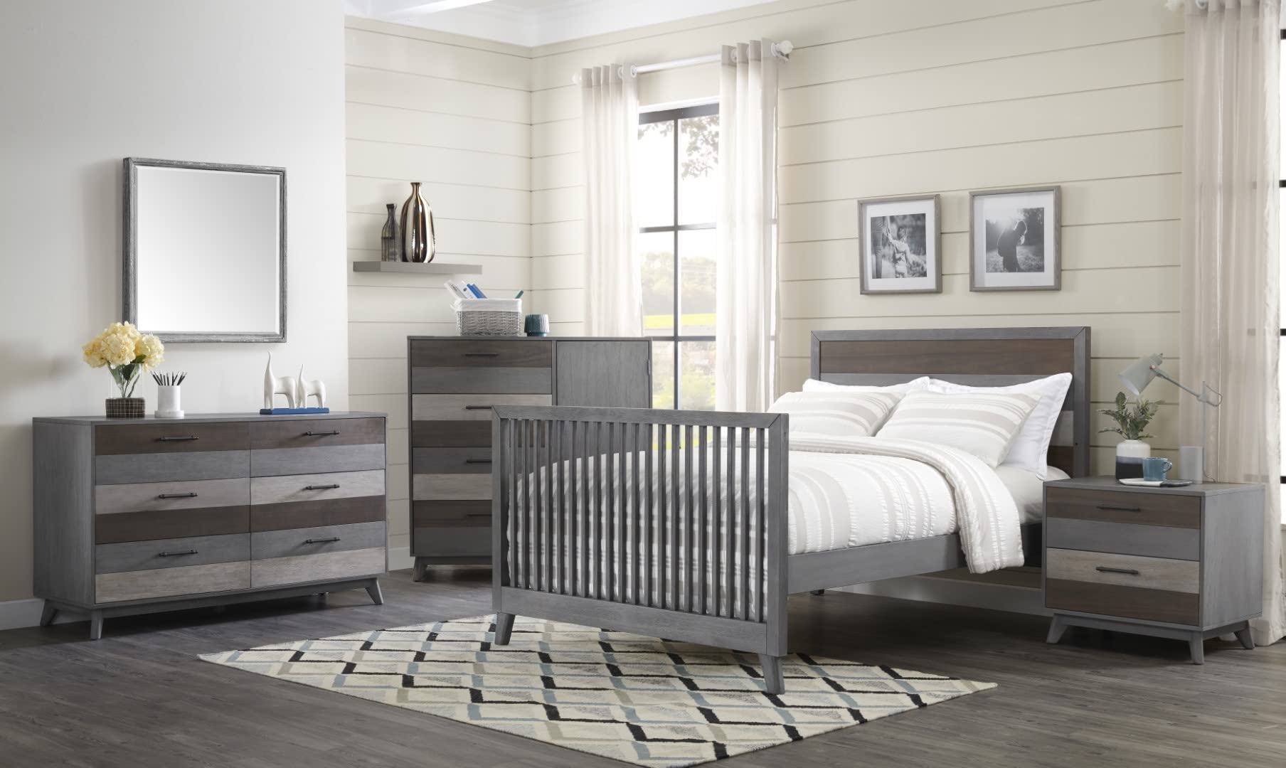 Soho Baby 48088570 Cascade Crib to Full-Size Bed Conversion Kit, Wire Brush Multi-Tone Gray Finish, GreenGuard Gold Certified