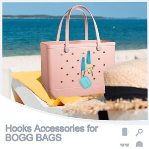 5PCS Hooks Accessories for Bogg Bags, Insert Charm Cutie Cup Holder Connector Key Holder Mask Holder (Lake Blue)