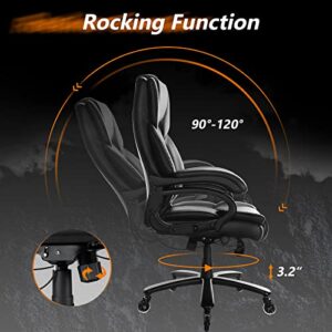 Waleaf Home Office Chair 500lb, Executive Desk Chair with High Back,Heavy Duty Task Computer Chair with Tilt Lock.Ergonomic Adjustable Swivel Chair with Wide Seat