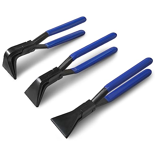 Hand Seamers Sheet Metal Tools, 3-Piece Sheet Metal Bending Pliers Set with Straight Jaw, 45° & 90°Metal Bender Tool, Carbon Steel Material Metal Bending Tool for Bending and Flattening Sheet Metal