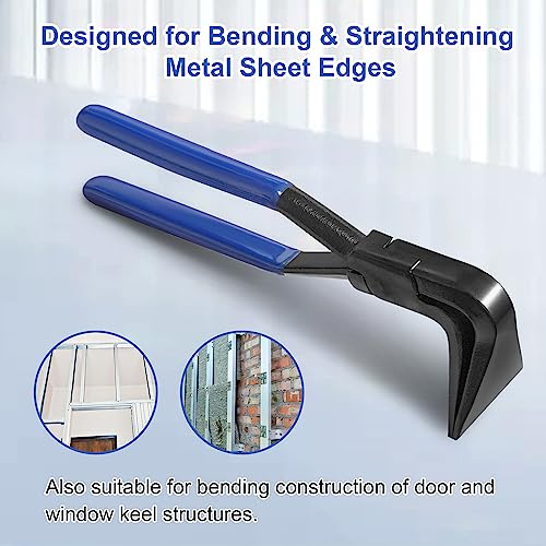 Hand Seamers Sheet Metal Tools, 3-Piece Sheet Metal Bending Pliers Set with Straight Jaw, 45° & 90°Metal Bender Tool, Carbon Steel Material Metal Bending Tool for Bending and Flattening Sheet Metal