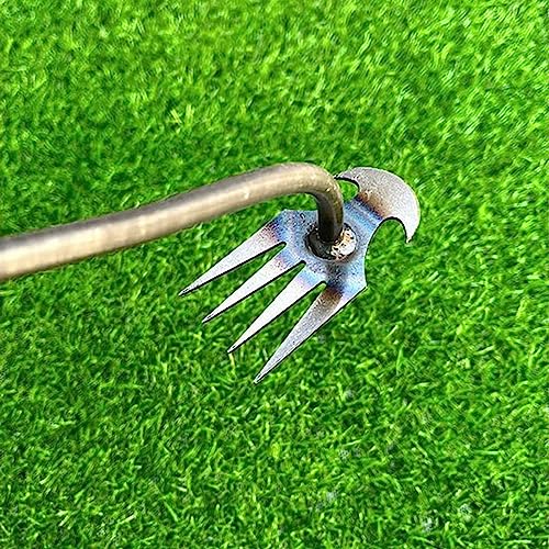 KODEQ 2023 New Weeding Artifact Uprooting Weeding Tool, Premium Manganese Steel Forged Weed Puller 4 Teeth Dual Purpose Weeder, Manual Household Agricultural Tool Weed Remover (C)