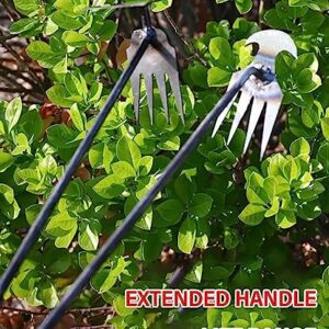 KODEQ 2023 New Weeding Artifact Uprooting Weeding Tool, Premium Manganese Steel Forged Weed Puller 4 Teeth Dual Purpose Weeder, Manual Household Agricultural Tool Weed Remover (C)