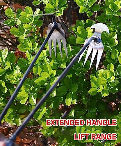 KODEQ 2023 New Weeding Artifact Uprooting Weeding Tool, Premium Manganese Steel Forged Weed Puller 4 Teeth Dual Purpose Weeder, Manual Household Agricultural Tool Weed Remover (C)