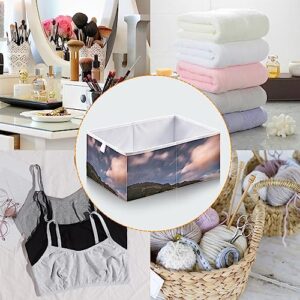 Nature Star Night Galaxy Cube Storage Bins 11x11x11 inch Collapsible Fabric Storage Baskets , Large Toy Clothes Organizer Box for Bedroom, Living Room, Study Room