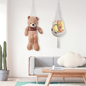 Stuffed Animal Net or Hammock, Hanging Net for Stuffed Animal Storage Ideas for Small Spaces Holder for Wall Corner (A Single Hanging(White))