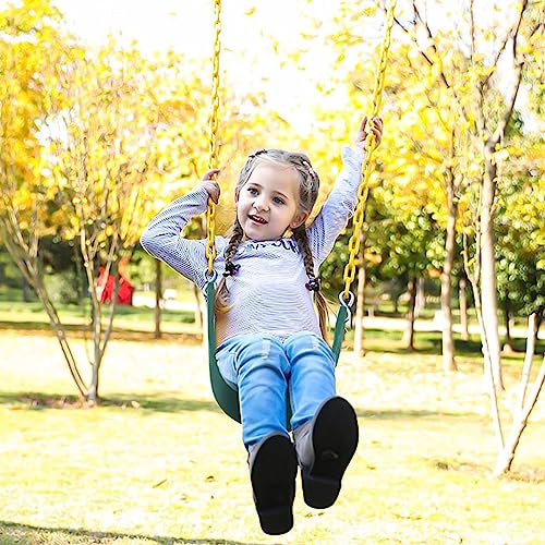 Ymeibe Heavy Duty Toddler Swing Set with 66 Inches Chain Coated Swing Seat Replacement Accessories for Kids Outdoor Play Playground Trees Swing (Green/2 Pack)