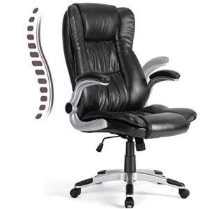 olixis executive adjustable height modern pu leather office chair, black