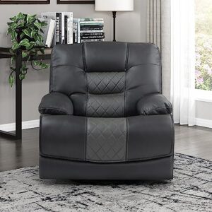 lexicon suisun wall-hugger swivel glider reclining chair, two-tone gray