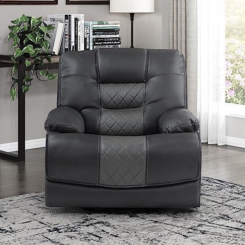 Lexicon Suisun Wall-Hugger Swivel Glider Reclining Chair, Two-Tone Gray