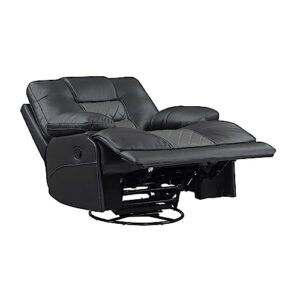 Lexicon Suisun Wall-Hugger Swivel Glider Reclining Chair, Two-Tone Gray