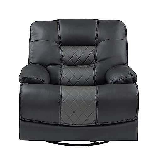 Lexicon Suisun Wall-Hugger Swivel Glider Reclining Chair, Two-Tone Gray