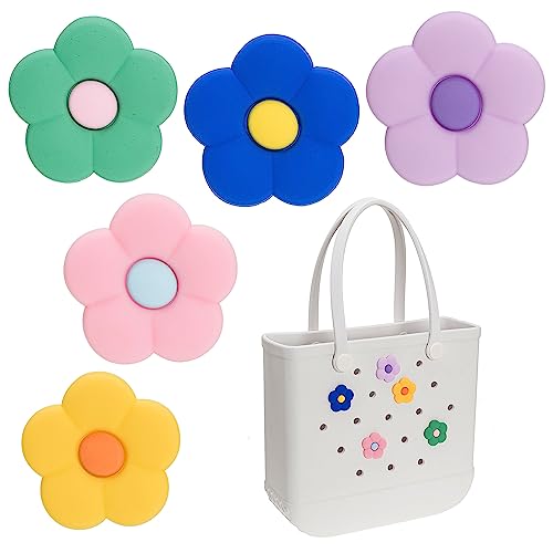 Enruiya Charms for Bogg Bags Flower Charms Accessories for Women Rubber Simply Southern Beach Totes Decoration
