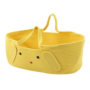 Baby Changing Basket Foldable Baby Carrier Basket Baby Carrier Basket Cartoon Portable Foldable Sleeping Basket Cotton Newborn Sleeper Basket Baby Sleeping Carry Basket (Yellow)