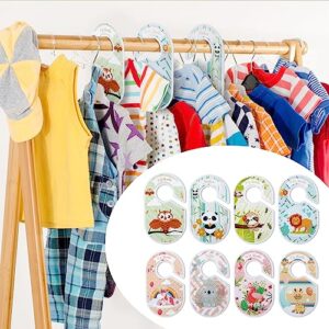 SAVITA 8pcs Baby Clothes Dividers, Nursery Closet Dividers Cute Animals Baby Closet Size Dividers from Newborn to 24 Months Nursery Closet Hanger for Infant Wardrobe