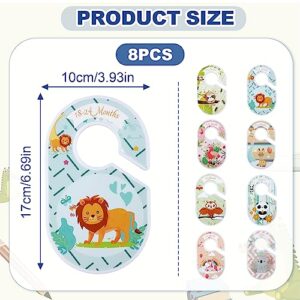 SAVITA 8pcs Baby Clothes Dividers, Nursery Closet Dividers Cute Animals Baby Closet Size Dividers from Newborn to 24 Months Nursery Closet Hanger for Infant Wardrobe