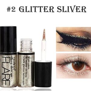 ETEDES Glitter Eyeshadow liquid Eyeliner, Long Lasting Waterproof Shimmer Metallic Glitter Eyeshadow 4 clours (Styles #2)