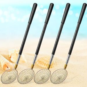 jenaai 4 pcs beach scoop multifunction sand sifter long handle adjustable shell scooper for beachcombing rock scooper for rock hunting shelling tool, 16.54 inch to 58.27 inch