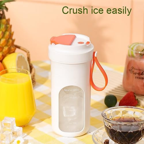 Electric Juicer, Mini Portable Blender, Fruit Mixers Fruit Extractors Multifunction Juice Maker Machine Blender Smoothies Mixer, 370ml (white)