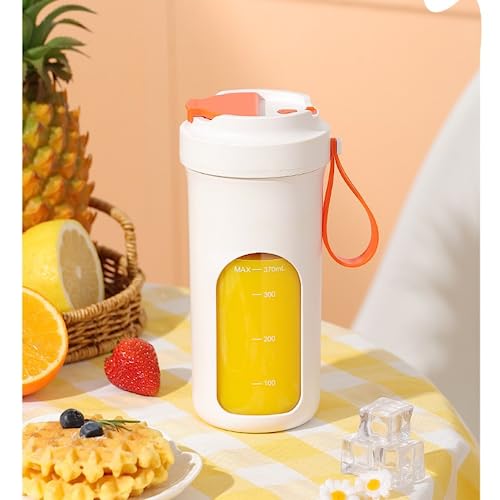 Electric Juicer, Mini Portable Blender, Fruit Mixers Fruit Extractors Multifunction Juice Maker Machine Blender Smoothies Mixer, 370ml (white)