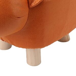 Pwshymi Cute Animal Footstool, Comfortable Small Footstool Wooden Reduce Friction for Entryway (Baby Bear)