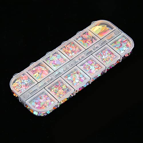 Art Glitter Sequins, Decoration Various Shapes Nail Decals Flakes Practical Portable for Nail Art Craft Makeup